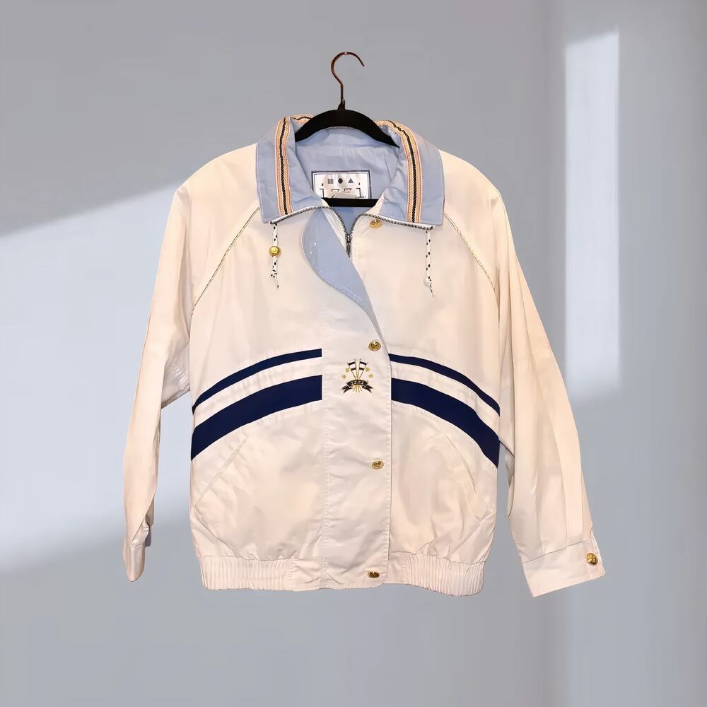 NWT - Izzi Vintage Jacket –Unisex Small (Light Blue & White)